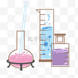 化学实验室器具图片_彩色化学研究器具