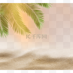 海边沙滩边框图片_手绘海滩创意写实风边框