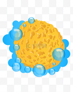 水珠泡沫图片_黄色的海绵