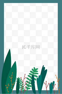 手绘植物花小清新图片_花草边框