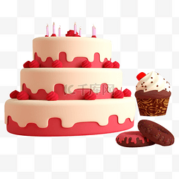 图片_彩色生日蛋糕美食