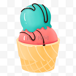 双色雪球冰淇淋甜品