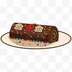 彩豆姜饼人圣诞蛋糕yule log cake
