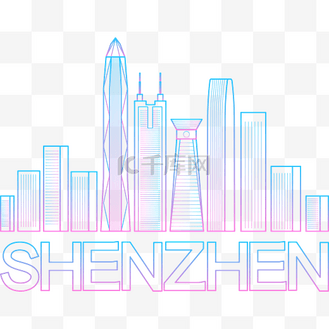 深圳老照片图片素材_深圳地标城市天际线