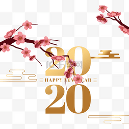 春节2020图片_农历新年香云粉红色的开花分支