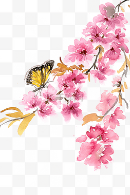桃花与蝴蝶