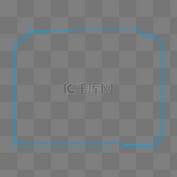 科技边框免扣图片_简约科技感蓝色炫酷边框标题框矢