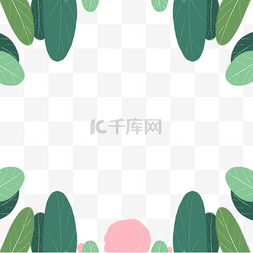 植物画框图片_卡通绿色画框插图
