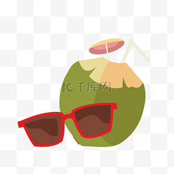 椰子汁卡通装饰图案