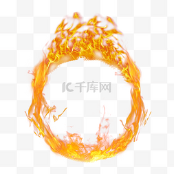带有火粒子元素的圆形现实火环