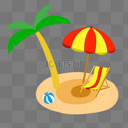 沙滩夏日旅游椰树