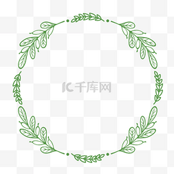 绿色树叶圆形图片_绿色小清新花草植物边框