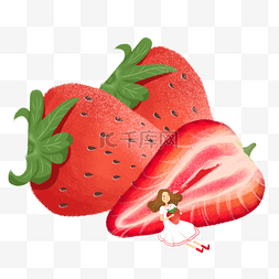 一个靠着草莓的女生