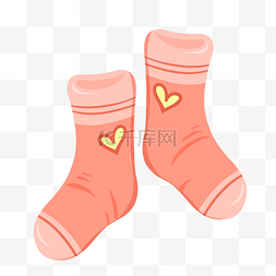 婴儿粉色图片_红色婴儿袜子插画