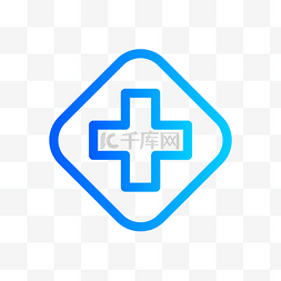 医院问诊台图片_卡通蓝色的医院图标