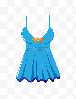 蓝色泳衣裙子插画