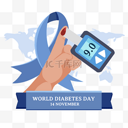 world diabetes day蓝色手绘仪器