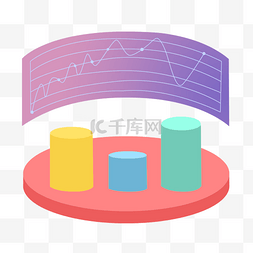 统计表扁平图片_2.5D扁平化分析图标