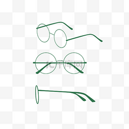 豹纹眼镜框图片_圆形绿色眼镜镜框