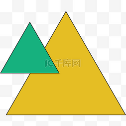 两个三角形图片_小清新的黄绿色三角形组合