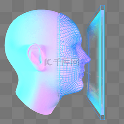 科技感抽象线条边图片_人脸识别智能科技