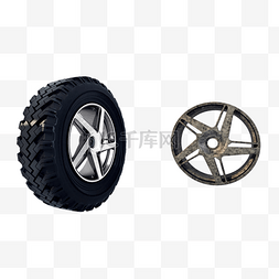 铝合金轮毂图片_质感新旧轮胎对比png图