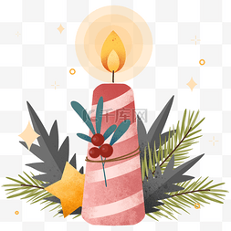 advent叶子装饰圣诞蜡烛