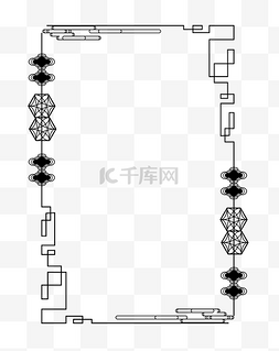 黑色中国风海报图片_中国风海报黑色边框方框免抠png