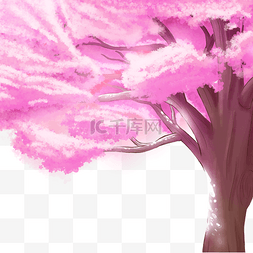 卡通粉色樱花树