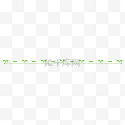 绿色叶子线条图图片_春天分割线