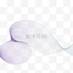 紫色曲线线条图片_波浪线条紫色简约
