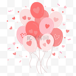 爱心气球图片_七夕节粉色爱心手绘装饰卡通气球