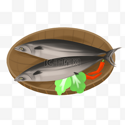 海鲜食材鲫鱼插画