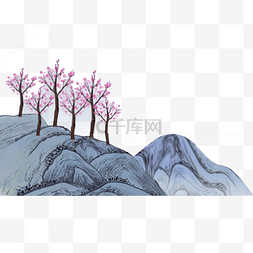 高山景图片_中国风山景树木