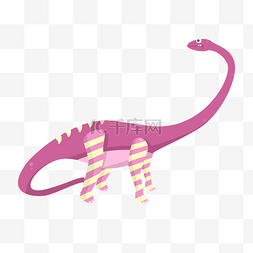 玫红色条纹恐龙 