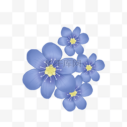 蓝色花朵白色花蕊png