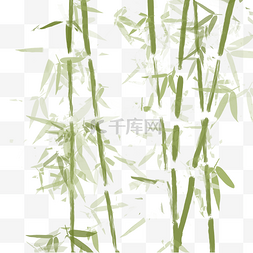 竹林壁画图片_绿色清新卡通竹林
