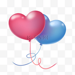 粉红色气球气球图片_可爱粉红色蓝色母亲节气球