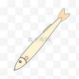 小鱼形状的笔插画