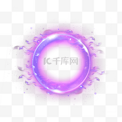 液体效果元素图片_紫色渐变圆形液体流动水光效边框
