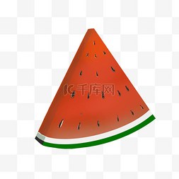 一个西瓜图片_一片切好的三角形西瓜