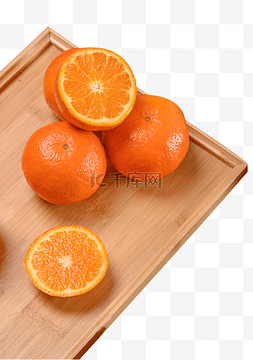 切开橙子图片_一托盘新鲜橙子橘子水果