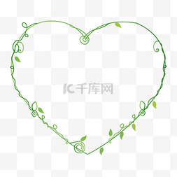 绿色的护盾图片_绿色树叶心形边框
