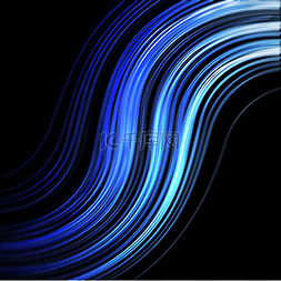 模糊光线图片_蓝色曲线运动光线