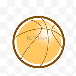 创意黄色篮球插画