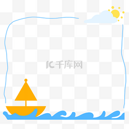 航海边框图片_航海帆船装饰边框
