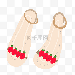 草莓凉鞋装饰