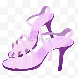 漂亮凉鞋图片_夏季紫色女士凉鞋