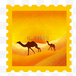 沙漠落日图片_沙漠骆驼邮票