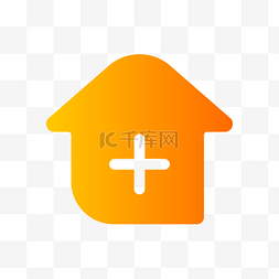 卡通橙色的房屋图标